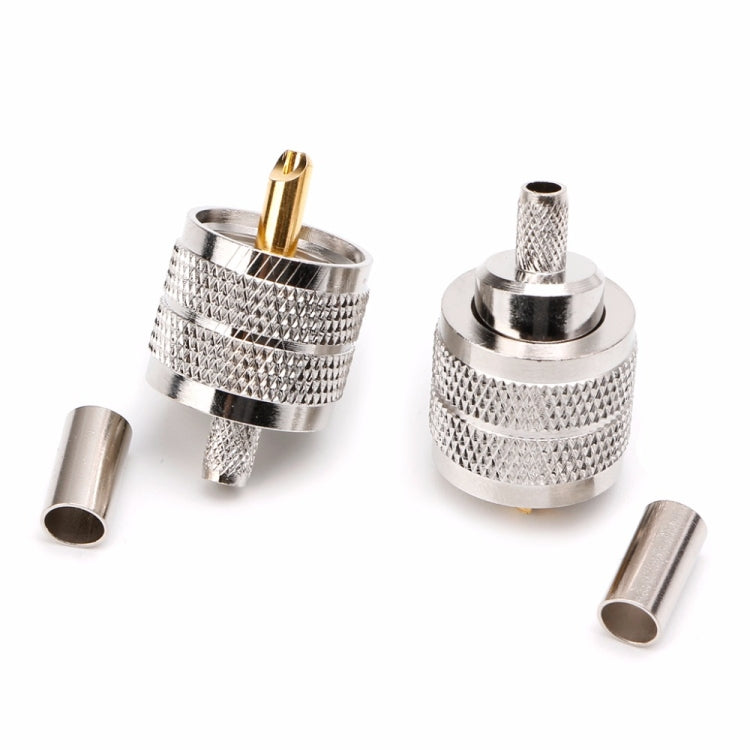 10 PCS UHF Male PL259 Plug Crimp Connector Adapter for RG58 RG142 / 3D-FB 10 PCS UHF Male PL259 Plug Crimp Connector Adapter for RG58 RG142 / 3D-FB